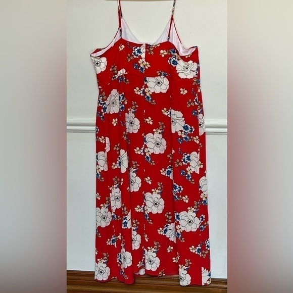 PLUS Size 3X Sleeveless Floral Red & White Summer Maxi Sundress, BNWT - Picture 5 of 13